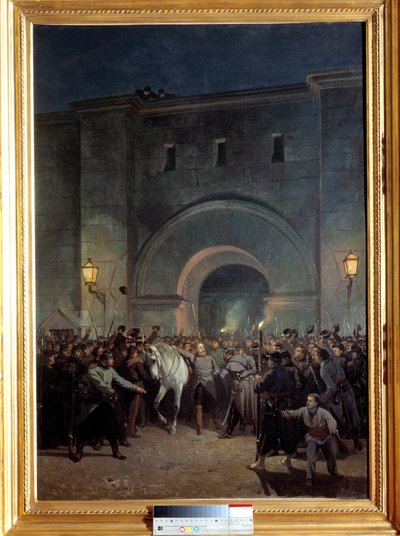 Délivrance des prisonniers de Mazas le 21 janvier 1871 Mazas était une prison près de Lyon. Peinture par Jules Didier (1831-1892) et Jacques Guiaud (1811-1876) - Jules and Guiaud Jacques  Didier