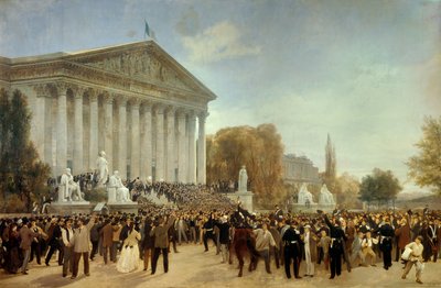 Le palais du corps législatif après sa dernière séance, proclamation de la déchéance de l