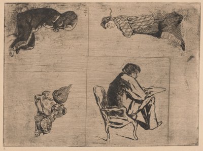 Edmond dessinant - Jules de Goncourt
