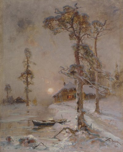 Coucher de soleil en hiver, 1900 - Juli Julievich Klever