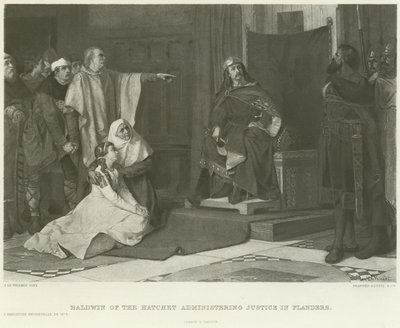 Baldwin de la Hache rendant justice en Flandre (gravure) - Juliaan de Vriendt