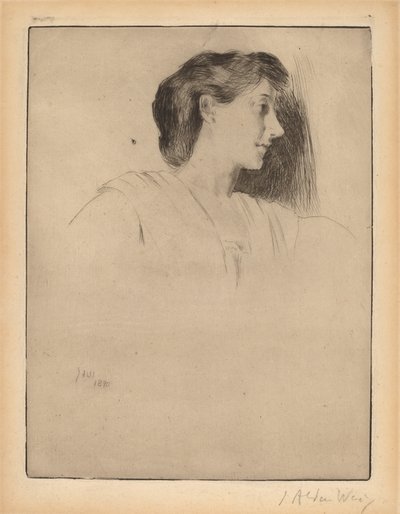 Profil de tête de femme - Julian Alden Weir