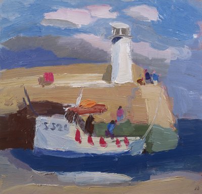 Figures sur un mur de port, Cornouailles - Julian Bailey