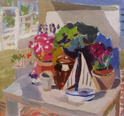 Fleurs, Pots et Yachts dans la Loggia - Julian Bailey