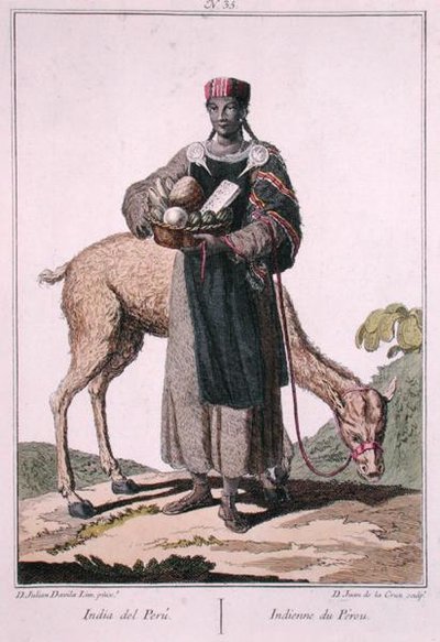 Indien péruvien, gravé par Juan de la Cruz - Julian Davila