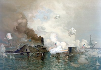 Le Monitor et le Merrimac, 9 mars 1862 - Julian Oliver Davidson