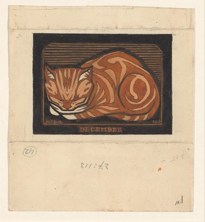 Chat cyprès allongé - Julie de Graag (signed by artist)