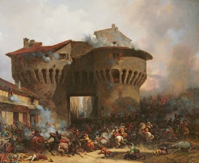 Combat à la Porte Pannessac en 1562, c.1833 - Julien Michel Gue