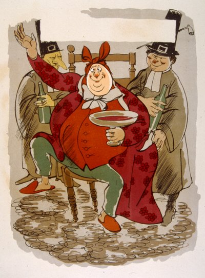 Illustration humoristique sur le vin 1946 - Julien Pavil