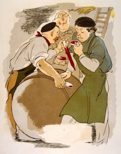 Illustration humoristique sur le vin 1946 - Julien Pavil