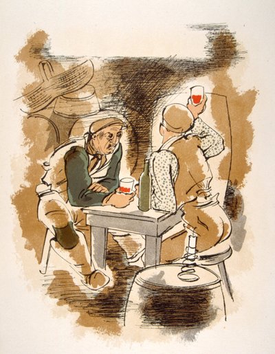 Illustration humoristique sur le vin 1946 - Julien Pavil