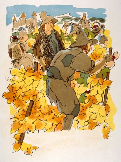 Illustration humoristique de vin 1946. Illustration par Julien Pavil - Julien Pavil