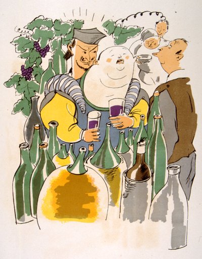 Illustration humoristique de vin 1946. Illustration de Julien Pavil - Julien Pavil