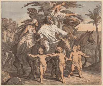 Abraham contemplant la Terre Promise, Genèse, XII, 7 - Julius (after) Schnorr von Carolsfeld