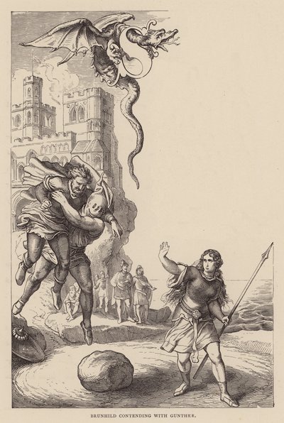 Brunhild contestant avec Gunther - Julius (after) Schnorr von Carolsfeld