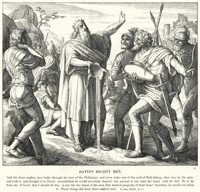 Les vaillants de David (gravure) - Julius (after) Schnorr von Carolsfeld