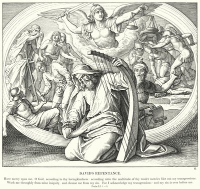 Le repentir de David (gravure) - Julius (after) Schnorr von Carolsfeld