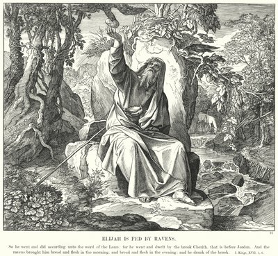 Élie nourri par des corbeaux - Julius (after) Schnorr von Carolsfeld