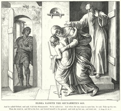 Élisée ressuscite le fils de la Sunamite - Julius (after) Schnorr von Carolsfeld