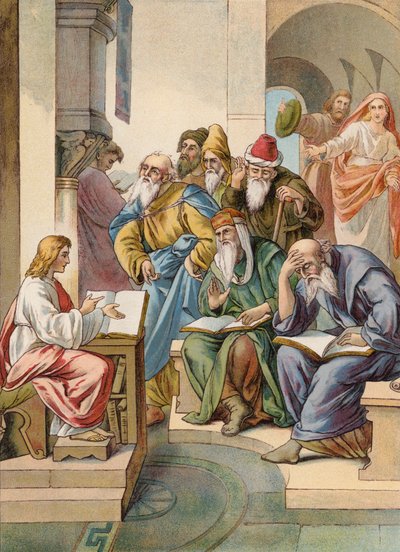 Jésus avec les anciens dans le Temple - Julius (after) Schnorr von Carolsfeld
