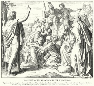 Jean-Baptiste prêchant dans le désert (gravure) - Julius (after) Schnorr von Carolsfeld