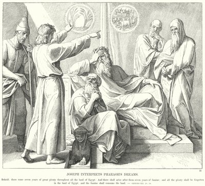 Joseph interprète les rêves de Pharaon (gravure) - Julius (after) Schnorr von Carolsfeld