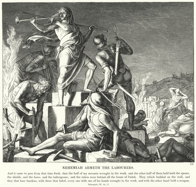 Néhémie arme les ouvriers - Julius (after) Schnorr von Carolsfeld