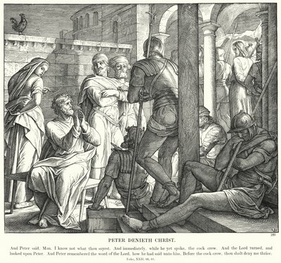 Pierre renie le Christ (gravure) - Julius (after) Schnorr von Carolsfeld