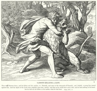 Samson tue un lion - Julius (after) Schnorr von Carolsfeld