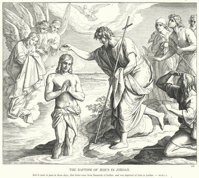 Le baptême de Jésus dans le Jourdain (gravure) - Julius (after) Schnorr von Carolsfeld