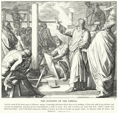 La Construction du Temple - Julius (after) Schnorr von Carolsfeld