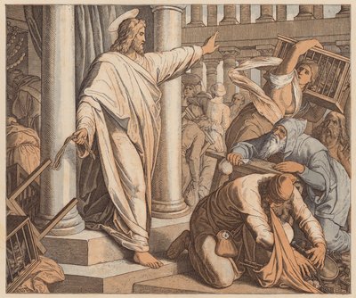 Les Acheteurs et Vendeurs chassés du Temple, Saint Jean, II - Julius (after) Schnorr von Carolsfeld