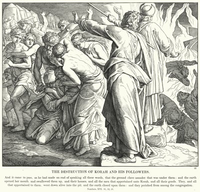 La destruction de Coré et de ses partisans - Julius (after) Schnorr von Carolsfeld