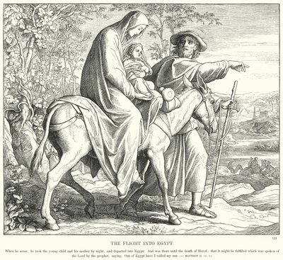 La fuite en Égypte (gravure) - Julius (after) Schnorr von Carolsfeld