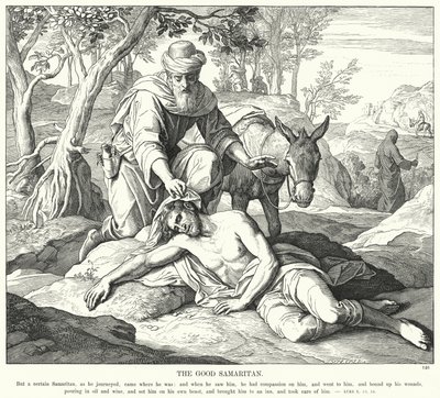 Le Bon Samaritain (gravure) - Julius (after) Schnorr von Carolsfeld