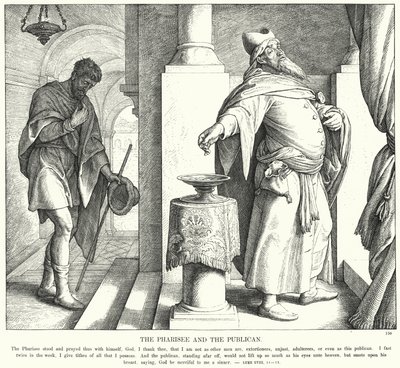 Le pharisien et le publicain (gravure) - Julius (after) Schnorr von Carolsfeld