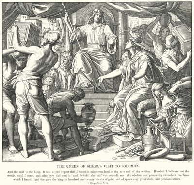 La visite de la reine de Saba à Salomon (gravure) - Julius (after) Schnorr von Carolsfeld