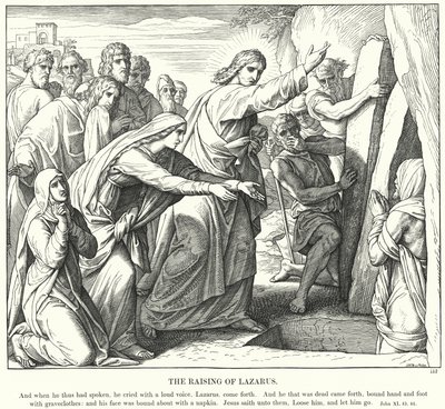 La résurrection de Lazare (gravure) - Julius (after) Schnorr von Carolsfeld