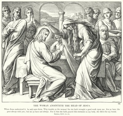 La femme oint la tête de Jésus (gravure) - Julius (after) Schnorr von Carolsfeld