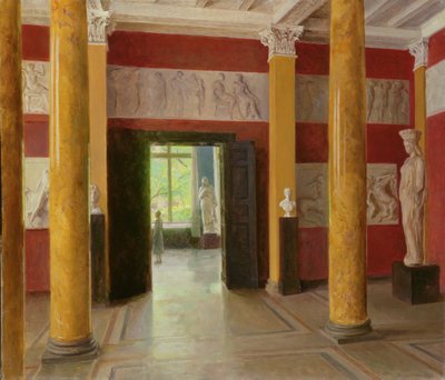 La salle des colonnes dans la vieille partie de la Kunsthalle de Hambourg, 1928 - Julius August Friedrich Theodor von Ehren