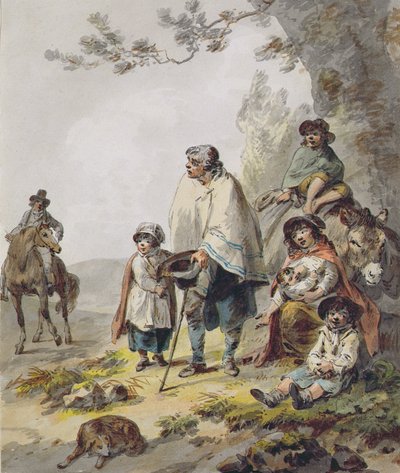 Une famille gitane - Julius Caesar Ibbetson