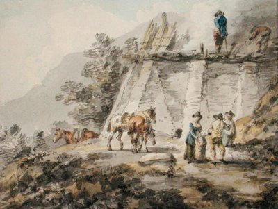 Un four à chaux - Julius Caesar Ibbetson