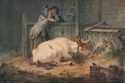 Cour en une Étable, 18e siècle - Julius Caesar Ibbetson