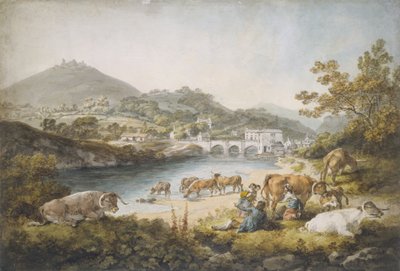 Llangollen et Dinas Bran - Julius Caesar Ibbetson