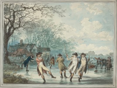 Patineurs sur la Serpentine à Hyde Park. 1786 - Julius Caesar Ibbetson
