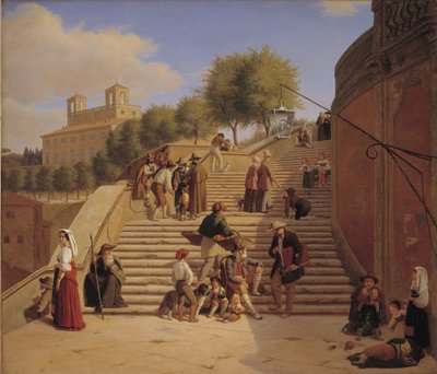 Les marches supérieures de la Place d