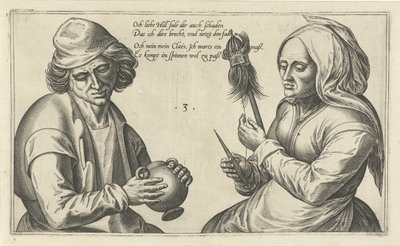 Femme filant avec son mari - Julius Goltzius