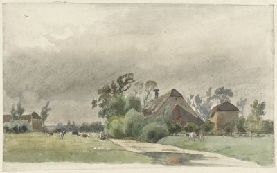 Canal menant à une ferme - Julius Jacobus van de Sande Bakhuyzen
