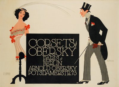 Corsets Obersky. Paris - Berlin. Arnold Obersky, Potsdamerstr. 75, 1912 - Julius Klinger