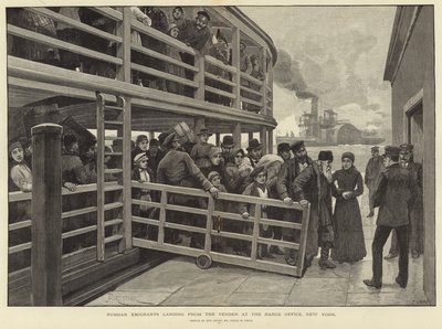 Émigrants russes débarquant du tender au bureau des barges, New York - Julius Mandes Price